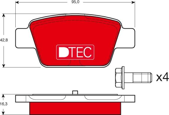 TRW GDB1485DTE - Тормозные колодки, дисковые, комплект unicars.by