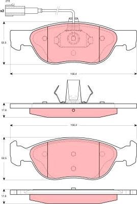 TRW GDB1486 - Тормозные колодки, дисковые, комплект unicars.by