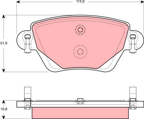 TRW GDB1435 - Тормозные колодки, дисковые, комплект unicars.by