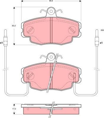 TRW GDB1428 - Тормозные колодки, дисковые, комплект unicars.by