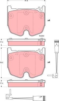 TRW GDB1599 - Тормозные колодки, дисковые, комплект unicars.by