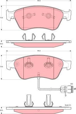 TRW GDB1598 - Тормозные колодки, дисковые, комплект unicars.by