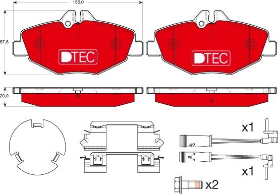 TRW GDB1542DTE - Тормозные колодки, дисковые, комплект unicars.by