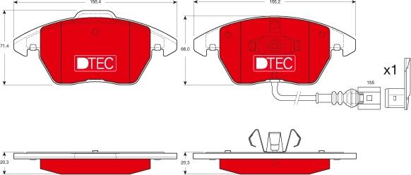 TRW GDB1550DTE - Тормозные колодки, дисковые, комплект unicars.by