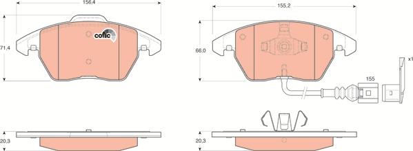 TRW GDB1550 - Тормозные колодки, дисковые, комплект unicars.by