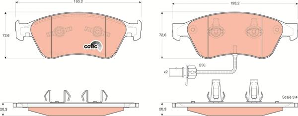 TRW GDB1553 - Тормозные колодки, дисковые, комплект unicars.by