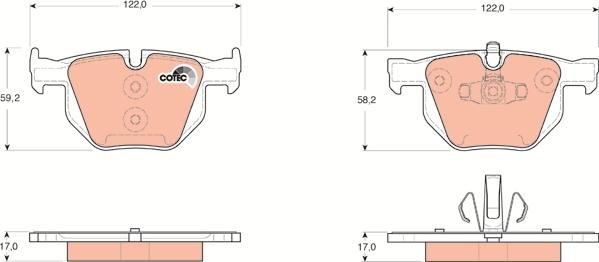 TRW GDB1560 - Тормозные колодки, дисковые, комплект unicars.by