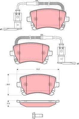 TRW GDB1508 - Тормозные колодки, дисковые, комплект unicars.by