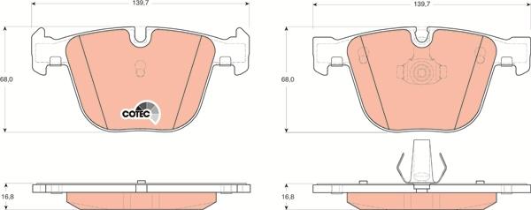 TRW GDB1502 - Тормозные колодки, дисковые, комплект unicars.by