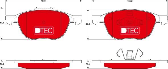 TRW GDB1583DTE - Тормозные колодки, дисковые, комплект unicars.by