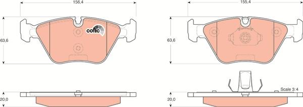 TRW GDB1531 - Тормозные колодки, дисковые, комплект unicars.by