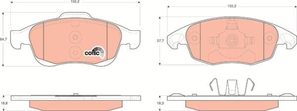 TRW GDB1690 - Тормозные колодки, дисковые, комплект unicars.by