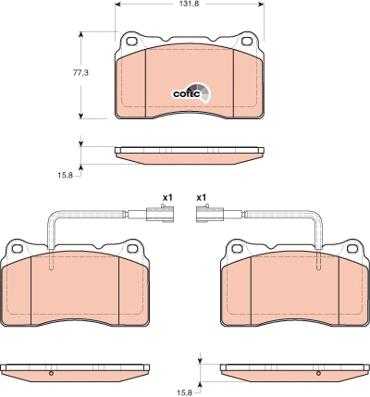 TRW GDB1648 - Тормозные колодки, дисковые, комплект unicars.by