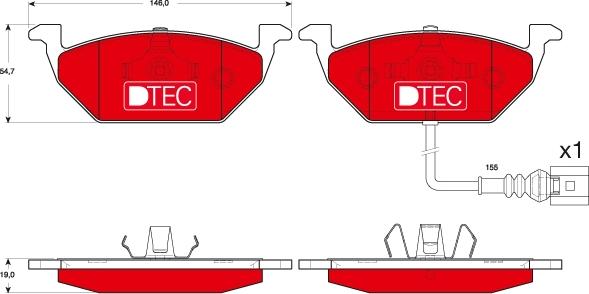 TRW GDB1658DTE - Тормозные колодки, дисковые, комплект unicars.by