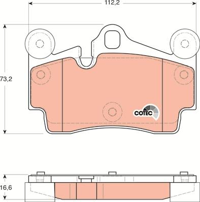 TRW GDB1653 - Тормозные колодки, дисковые, комплект unicars.by