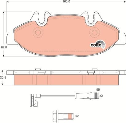 TRW GDB1600 - Тормозные колодки, дисковые, комплект unicars.by