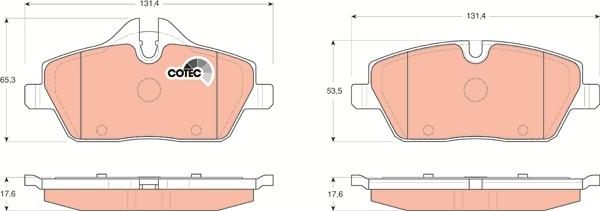 TRW GDB1611 - Тормозные колодки, дисковые, комплект unicars.by