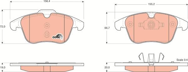 TRW GDB1683 - Тормозные колодки, дисковые, комплект unicars.by