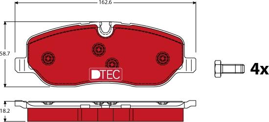 TRW GDB1631DTE - Тормозные колодки, дисковые, комплект unicars.by