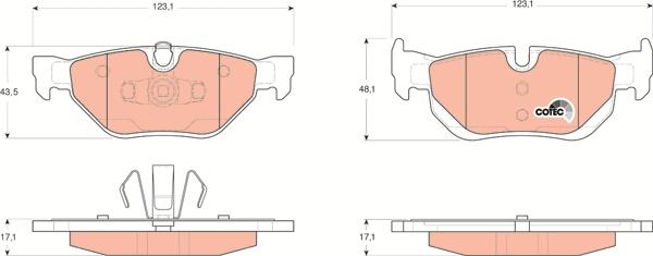 TRW GDB1626 - Тормозные колодки, дисковые, комплект unicars.by