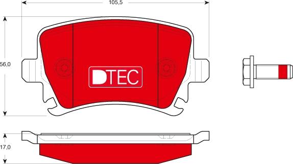 TRW GDB1622DTE - Тормозные колодки, дисковые, комплект unicars.by