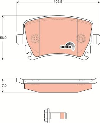 TRW GDB1622 - Тормозные колодки, дисковые, комплект unicars.by