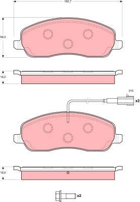 TRW GDB1627 - Тормозные колодки, дисковые, комплект unicars.by