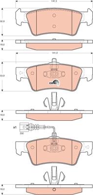 TRW GDB1671 - Тормозные колодки, дисковые, комплект unicars.by