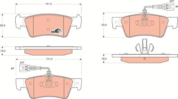 TRW GDB1672 - Тормозные колодки, дисковые, комплект unicars.by