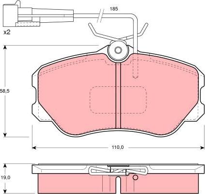 TRW GDB1095 - Тормозные колодки, дисковые, комплект unicars.by