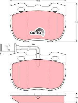 TRW GDB1093 - Тормозные колодки, дисковые, комплект unicars.by