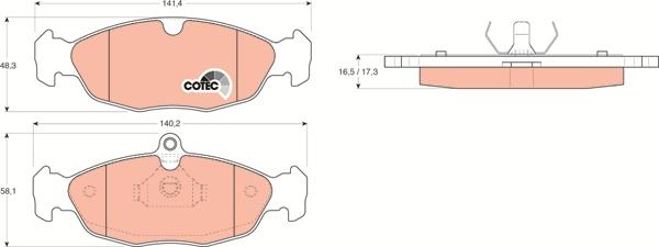 TRW GDB1040 - Тормозные колодки, дисковые, комплект unicars.by