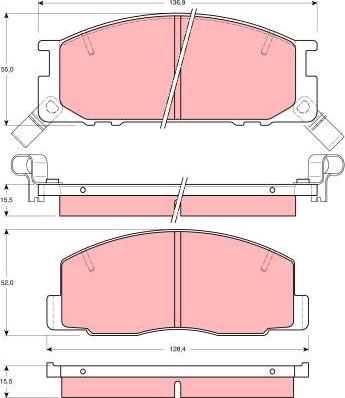 TRW GDB1043 - Тормозные колодки, дисковые, комплект unicars.by