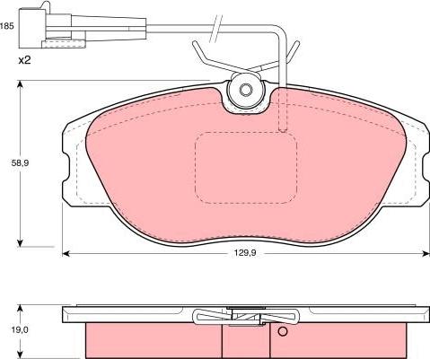 TRW GDB1058 - Тормозные колодки, дисковые, комплект unicars.by