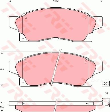 TRW GDB1062 - Тормозные колодки, дисковые, комплект unicars.by