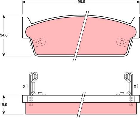 TRW GDB1002 - Тормозные колодки, дисковые, комплект unicars.by