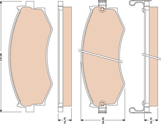 TRW GDB1016 - Тормозные колодки, дисковые, комплект unicars.by