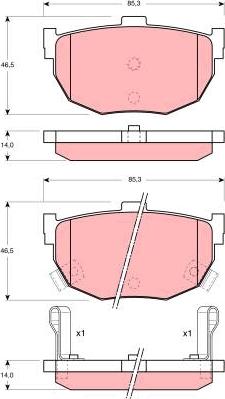 TRW GDB1010 - Тормозные колодки, дисковые, комплект unicars.by