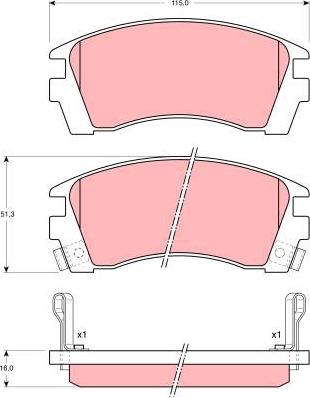 TRW GDB1013 - Тормозные колодки, дисковые, комплект unicars.by