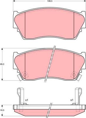 TRW GDB1012 - Тормозные колодки, дисковые, комплект unicars.by