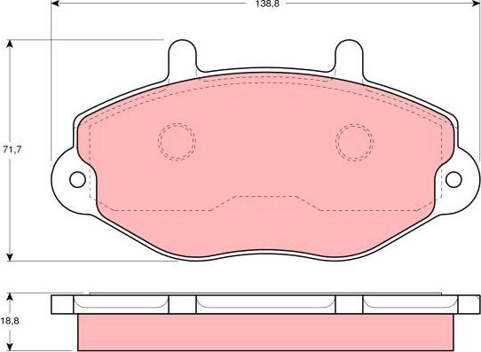 TRW GDB1080 - Тормозные колодки, дисковые, комплект unicars.by