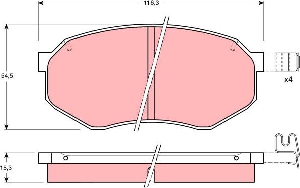 TRW GDB1026 - Тормозные колодки, дисковые, комплект unicars.by