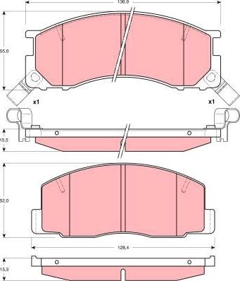 TRW GDB1195 - Тормозные колодки, дисковые, комплект unicars.by