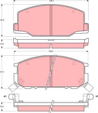 TRW GDB1190 - Тормозные колодки, дисковые, комплект unicars.by