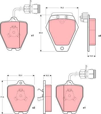 TRW GDB1162 - Тормозные колодки, дисковые, комплект unicars.by