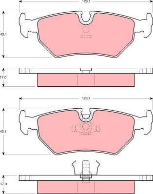 TRW GDB1109 - Тормозные колодки, дисковые, комплект unicars.by