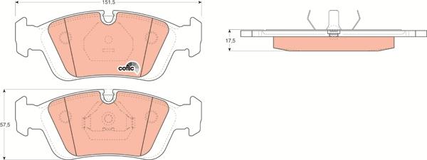 TRW GDB1100 - Тормозные колодки, дисковые, комплект unicars.by