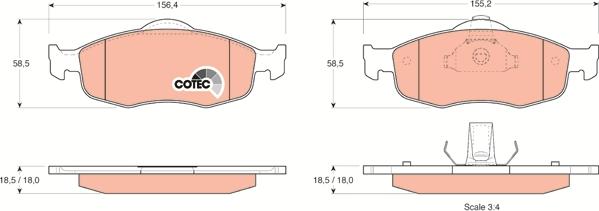 TRW GDB1107 - Тормозные колодки, дисковые, комплект unicars.by