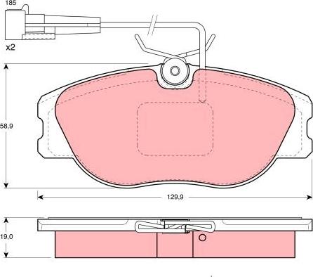 TRW GDB1117 - Тормозные колодки, дисковые, комплект unicars.by