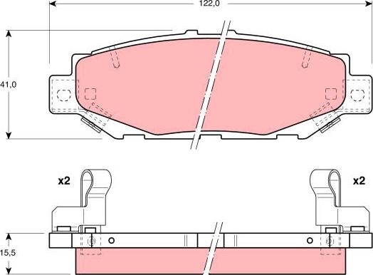 TRW GDB1185 - Тормозные колодки, дисковые, комплект unicars.by